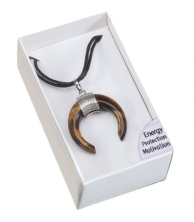 Prívesok Amulet Tigrie Oko Mesiac so šnúrkou na zapínanie - Energia, Motivácia a Ochrana