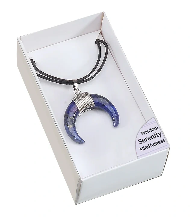 Prívesok Amulet Lapis Lazuli Mesiac so šnúrkou na zapínanie - Múdrosť, Kľud a Poznanie