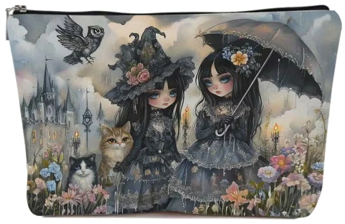 Taštička na zips Gotické Čarodejnice 25 x 17 cm