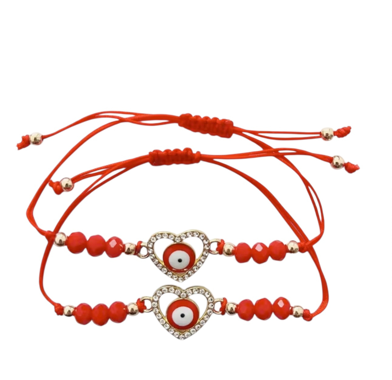 Náramok Červený Ochranný so Srdiečkom a Okom