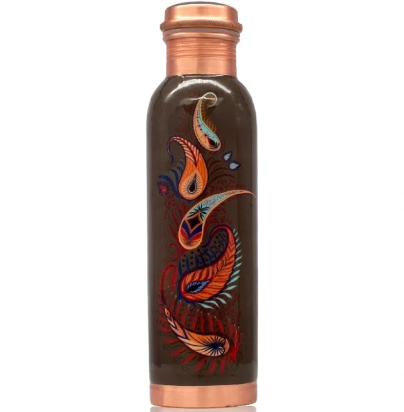 Medená fľaša na vodu Ajurvéda Ornament 950 ml