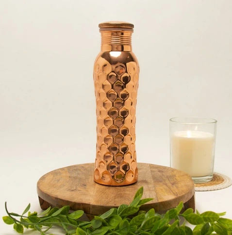 Medená fľaša na vodu Diamant Ajurvéda 800 ml