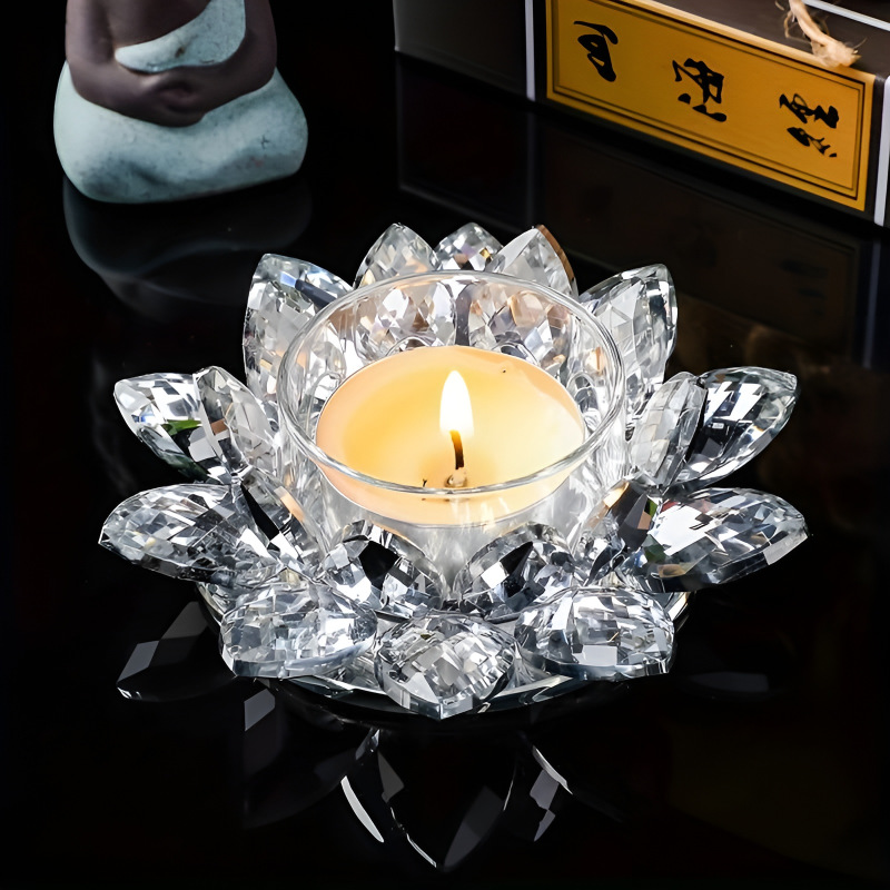 Krištáľový Svietnik Lotos Priesvitný