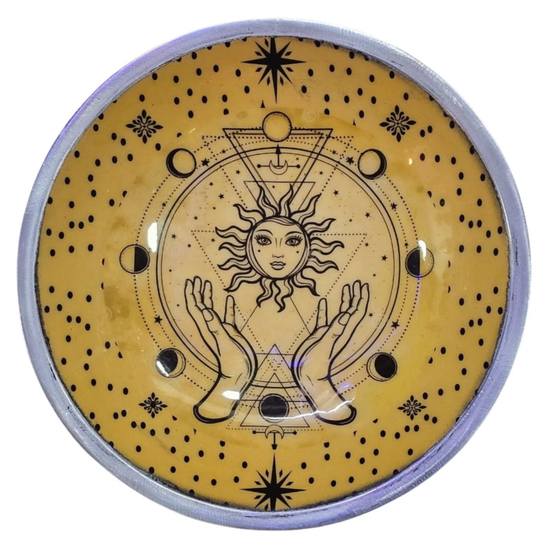 Rituálny Smaltovaný Tanier 16 cm - Slnko