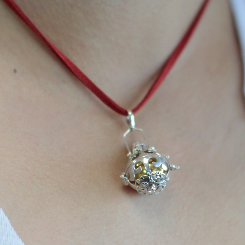 Anjelsky Zvonček s Rolničkou - Ochranný Strieborný prívesok 2