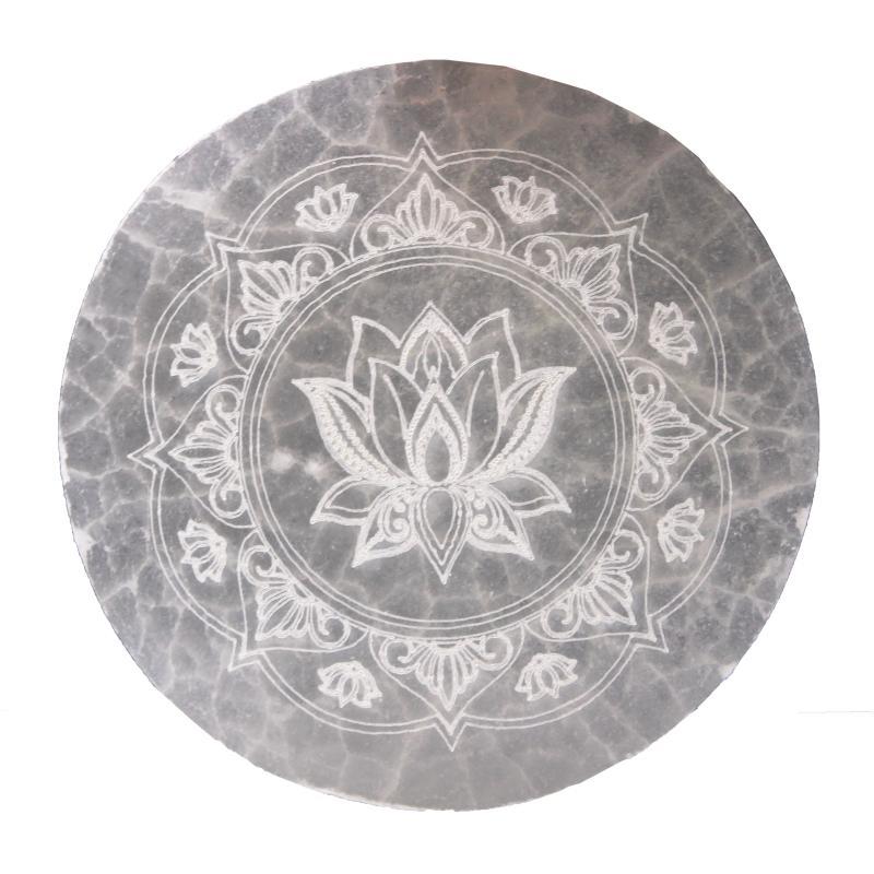Selenitová Podložka - Lotus Mandala, 10 cm