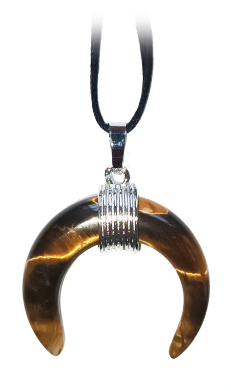 Prívesok Amulet Tigrie Oko Mesiac so šnúrkou na zapínanie - Energia, Motivácia a Ochrana 1