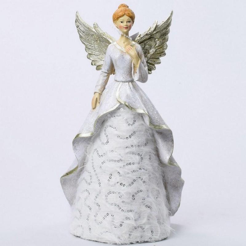 Anjel Biely so zlatými krídlami, 28cm