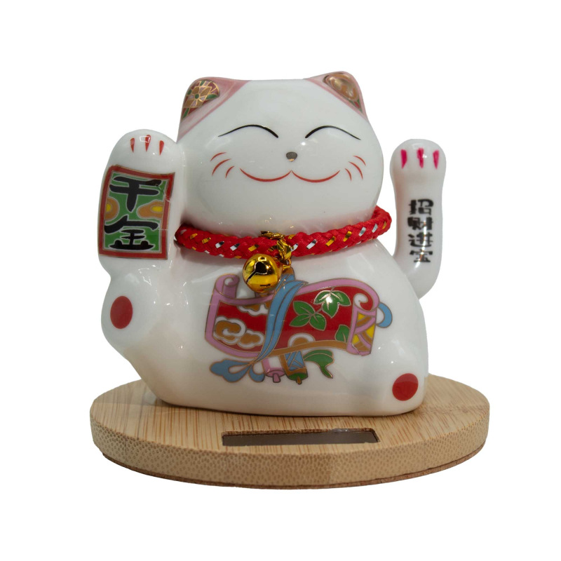 Maneki Neko Mávajúca Mačka Solárna Pokladnička Ružová