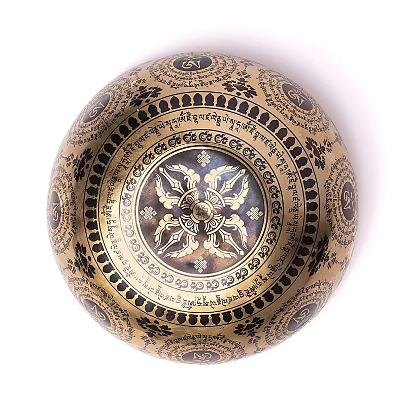Tibetská Misa Liečivá Gravírovaná Kvet Života 24 cm 2