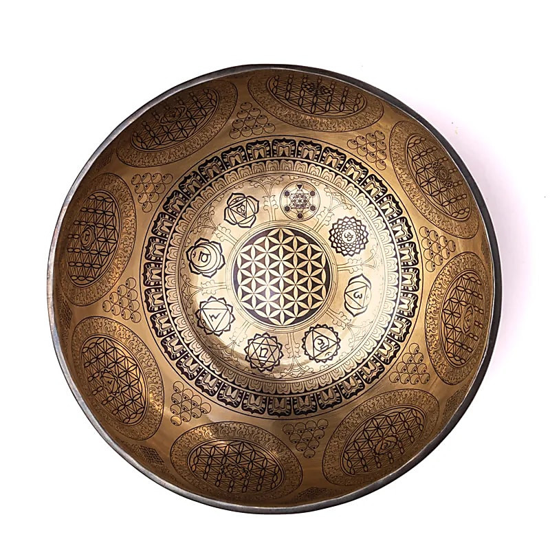 Tibetská Misa Liečivá Gravírovaná Kvet Života 24 cm 1