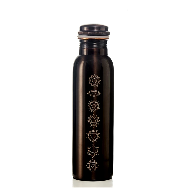 Medená fľaša na vodu Ajurvéda Čakry 950 ml