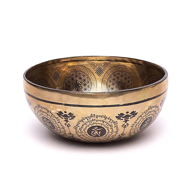 Tibetská Misa Liečivá Gravírovaná Kvet Života 24 cm
