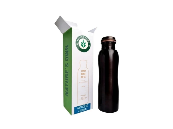 Medená fľaša na vodu Ajurvéda Čierna 950 ml