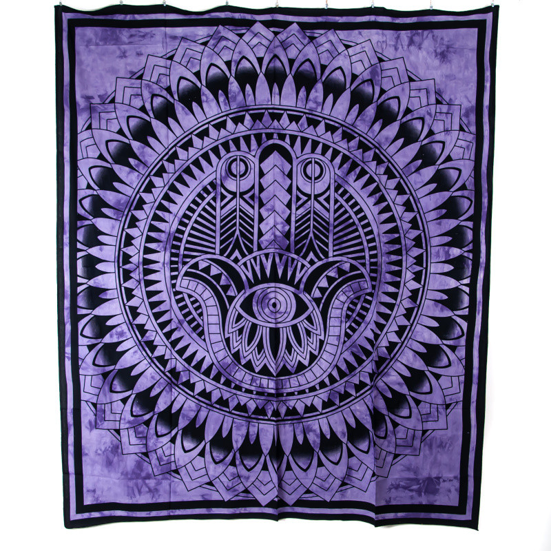 Prikrývka/Tapiséria Hamsa Fialová