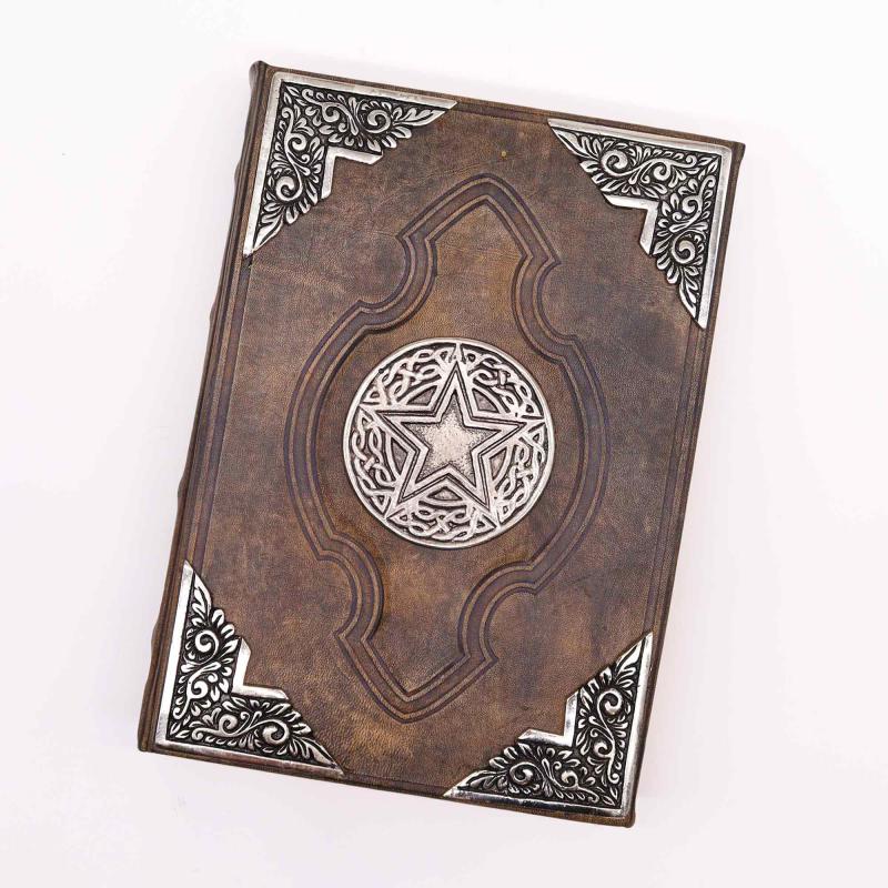 Zápisník Kožený Hnedý Hviezda 26 x 18 cm