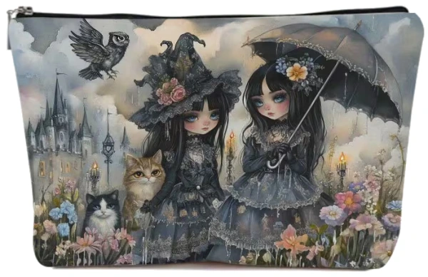 Taštička na zips Gotické Čarodejnice 25 x 17 cm