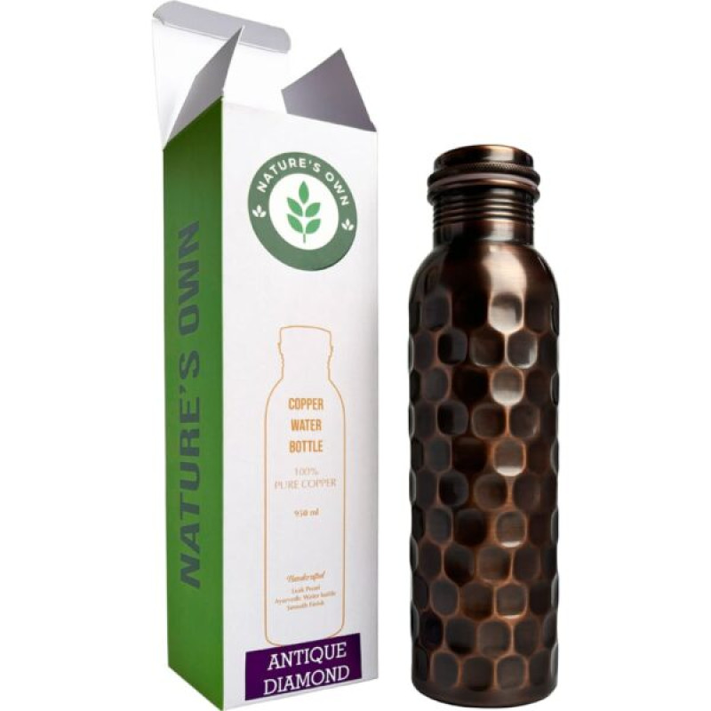 Medená fľaša na vodu Ajurvéda Diamant Antický 950 ml