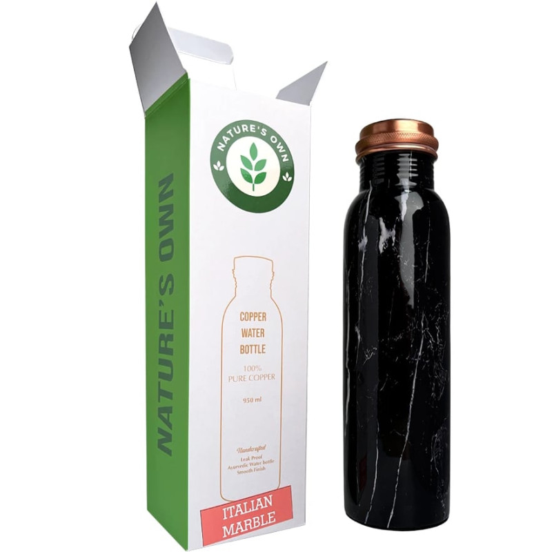 Medená fľaša na vodu Ajurvéda Mramor 950 ml