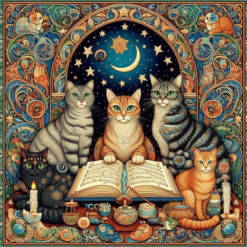 Obrus, plátno na veštenie Mačky