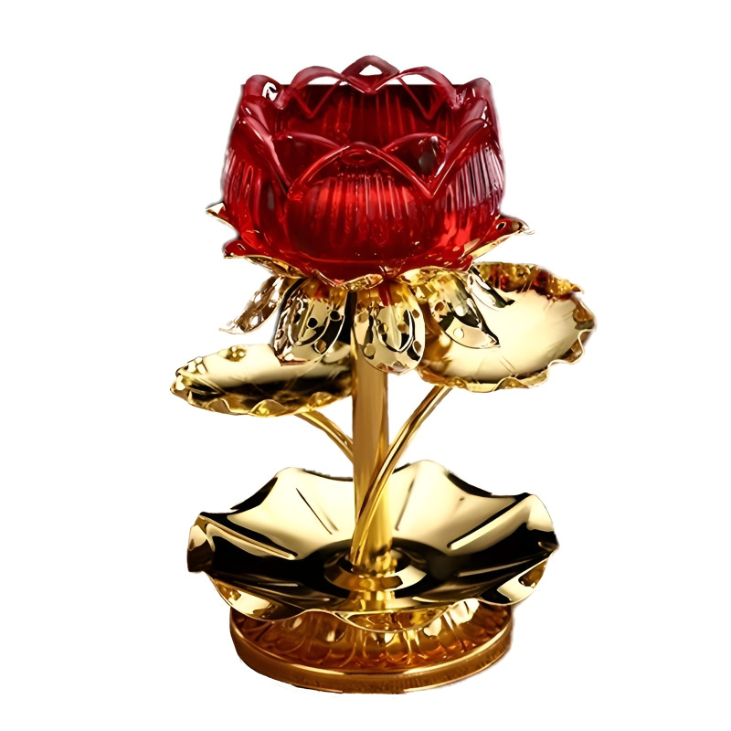 Dekoratívny Svietnik na Čajovú Sviečku Červená Ruža