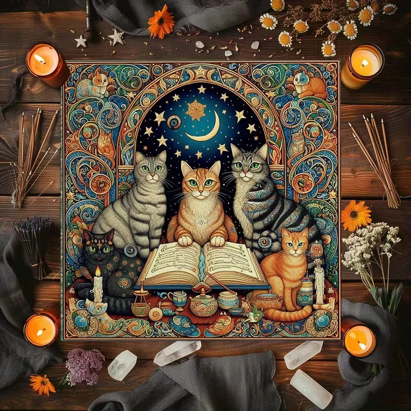 Obrus, plátno na veštenie Mačky 1