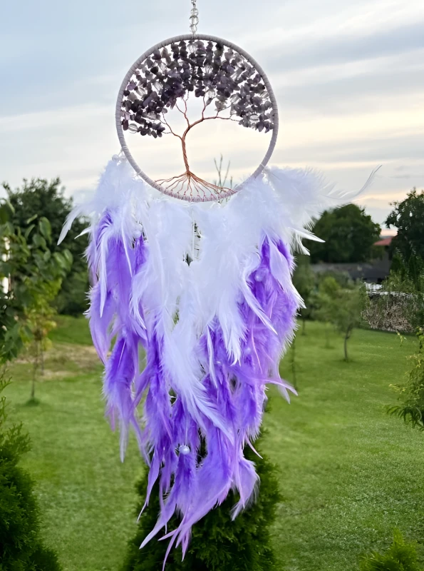 Lapač Snov Strom Života Ametyst 70 cm