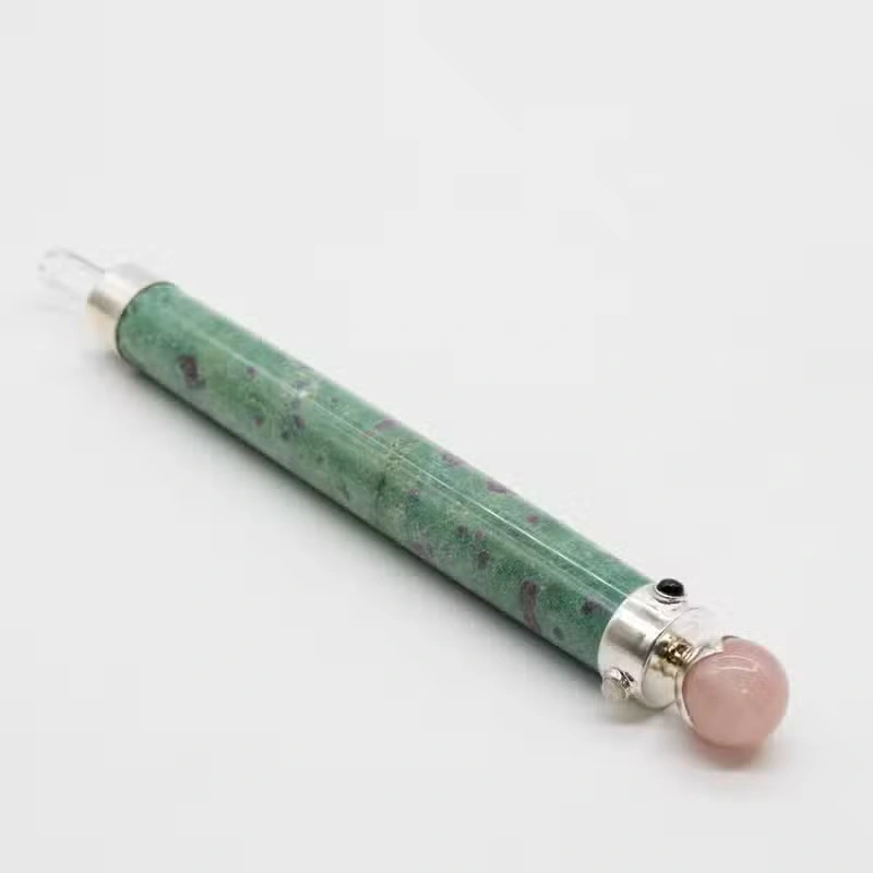 Liečivá Energetická Palička Rubín-Fuchsit s Ruženínom a Kryštáľovým Hrotom 23 cm 3