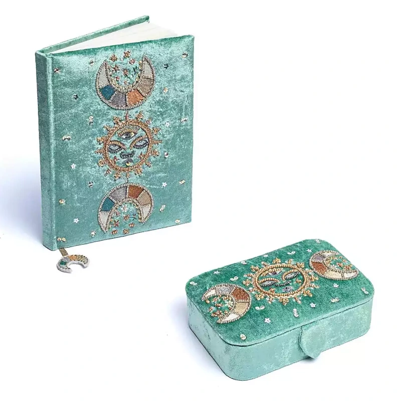 Zápisník Zamatový Luna so Šperkovnicou Luna - Darčeková Sada