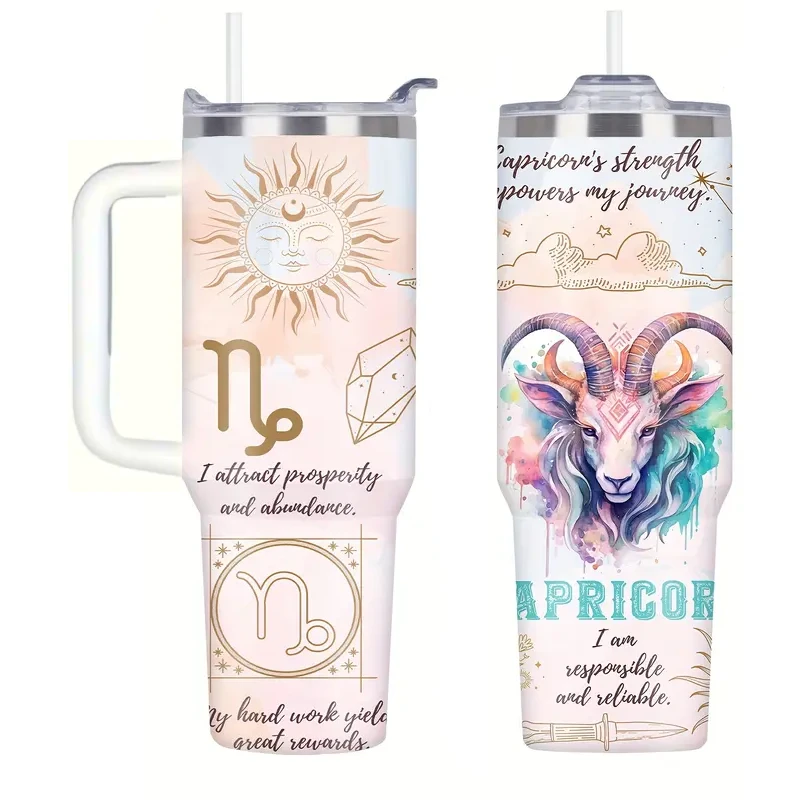 Fľaša Uzatvárateľná s Uchom a Slamkou 1200 ml - Znamenie Kozorožec