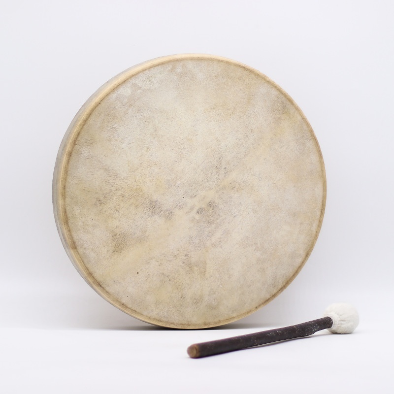 Šamanský bubon s paličkou - Vlk 40cm 2
