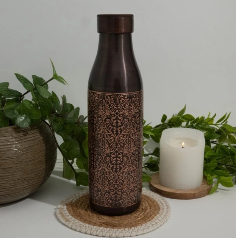 Medená fľaša Vintage na vodu Ajurvéda 950 ml