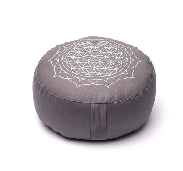 Meditačný Vankúš Kvet Života Mandala Sivý