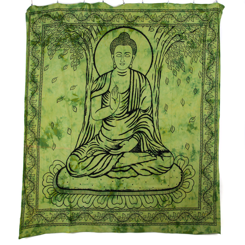 Prikrývka na Posteľ (Dvojlôžko) / Tapiséria Zelená - Buddha