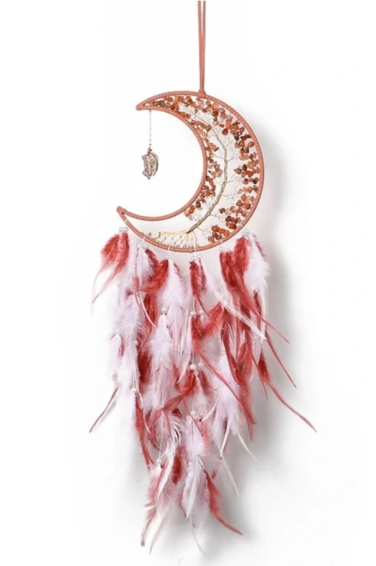 Lapač Snov Mesiac Karneol a Krištáľ 65 cm