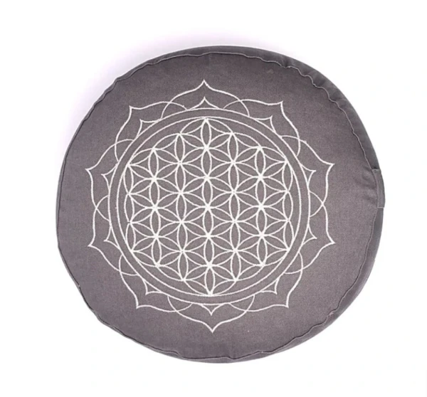 Meditačný Vankúš Kvet Života Mandala Sivý 1