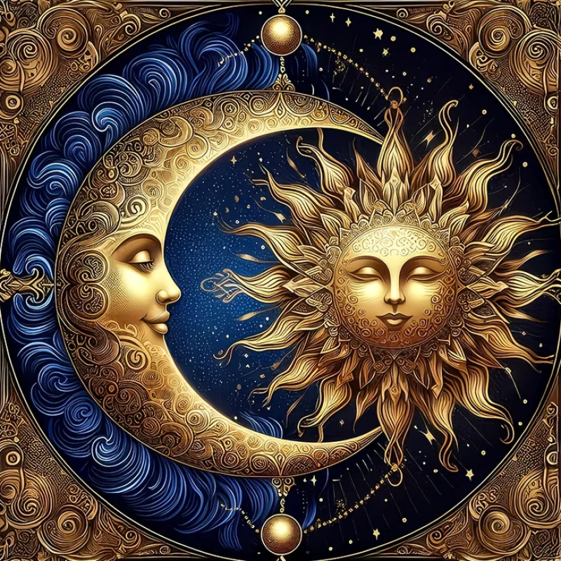 Obrus, plátno na veštenie Slnko a Mesiac