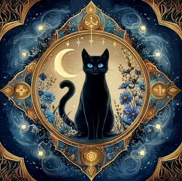 Obrus, plátno na veštenie Magická Mačka