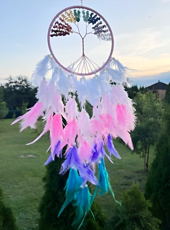 Lapač Snov Strom Života Čakry 60 cm