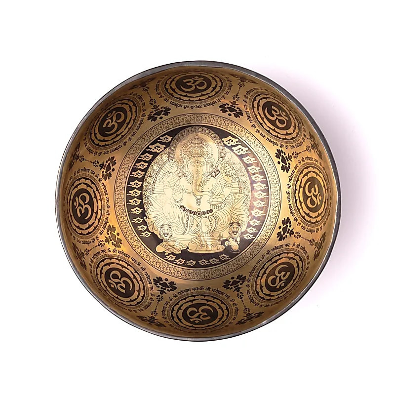 Tibetská Misa Liečivá Gravírovaná Ganesha 24 cm 1