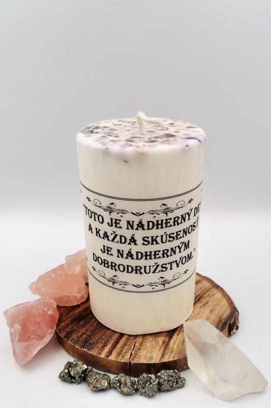 Sviečka Afirmačná - Toto je nádherný deň, 11 cm