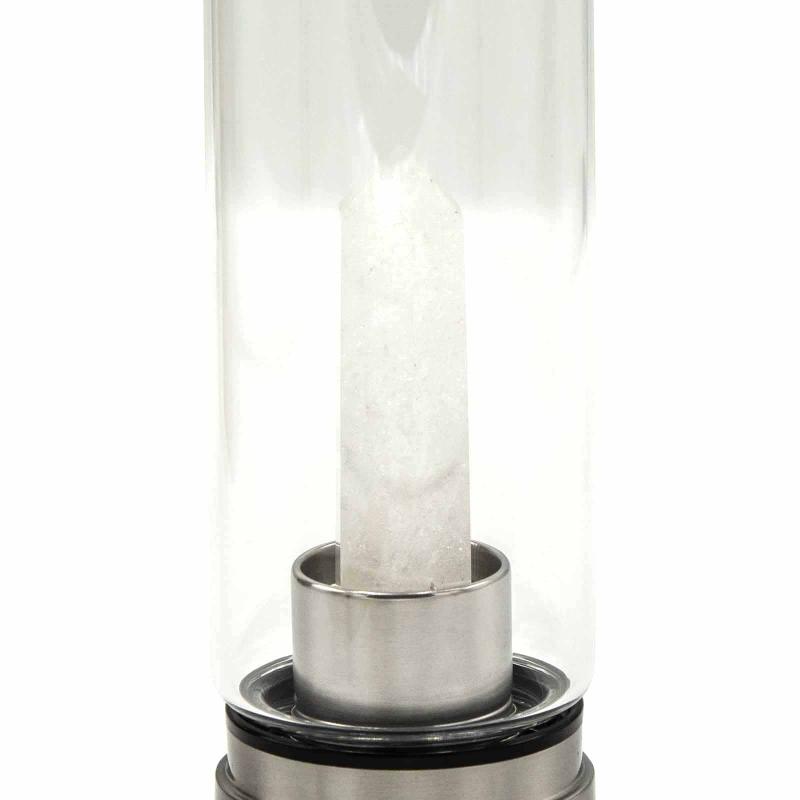 Sklenená fľaša Crystal Infused na vodu s Obeliskom - Krištál, 500ml