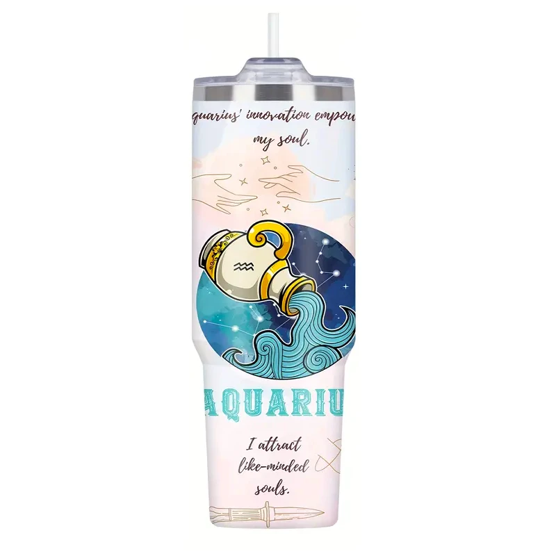 Fľaša Uzatvárateľná s Uchom a Slamkou 1200 ml - Znamenie Vodnár 1
