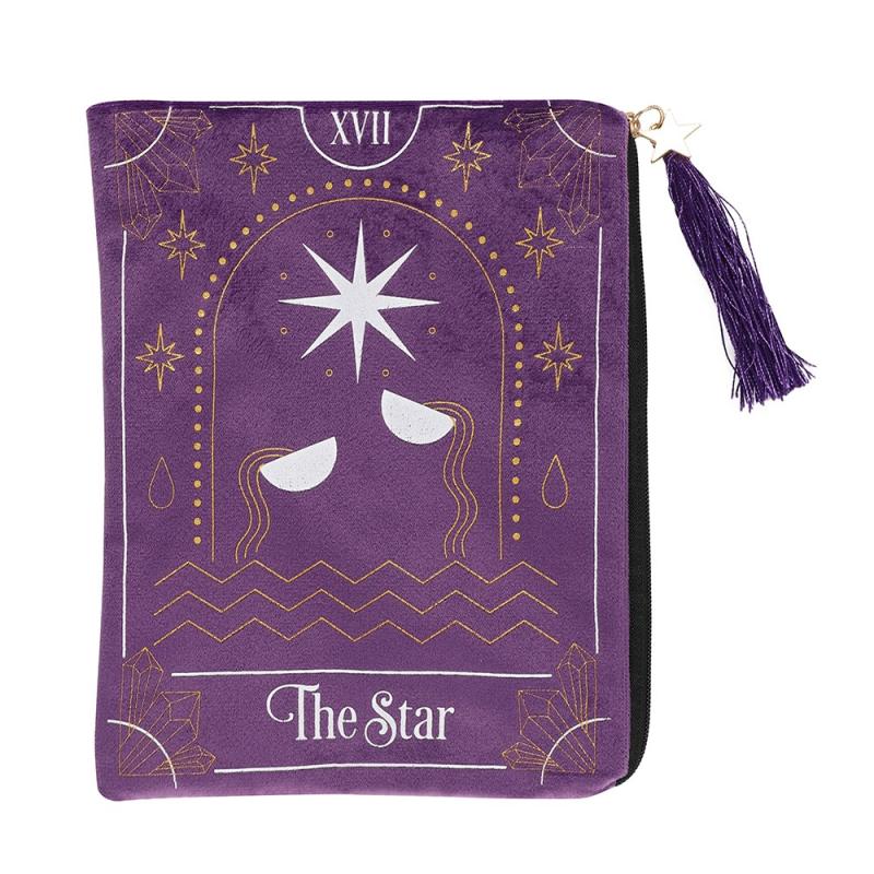 Fialové vrecko XL na karty/tarot, 15x20cm - The Star