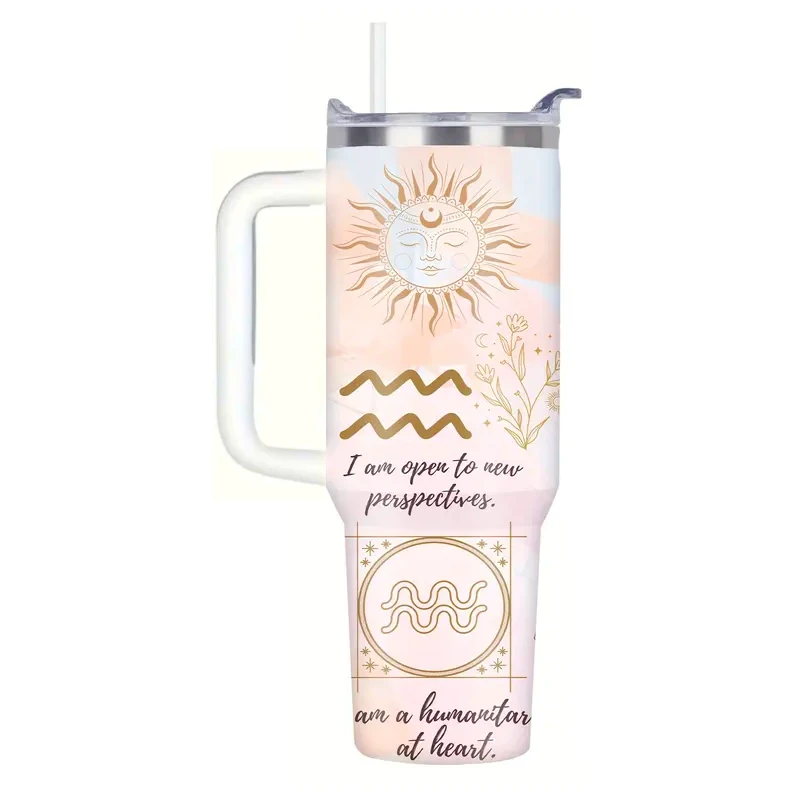 Fľaša Uzatvárateľná s Uchom a Slamkou 1200 ml - Znamenie Vodnár 2